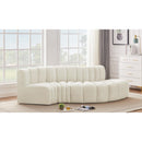 Meridian Arc Cream Velvet 4 pc Modular Sectional IMAGE 2
