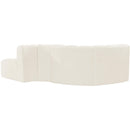 Meridian Arc Cream Velvet 4 pc Modular Sectional IMAGE 3