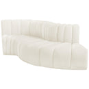 Meridian Arc Cream Velvet 4 pc Modular Sectional IMAGE 6