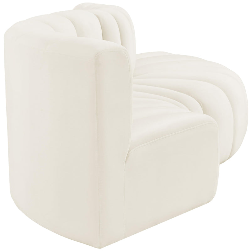 Meridian Arc Cream Velvet 4 pc Modular Sectional IMAGE 7