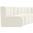 Meridian Arc Cream Velvet 4 pc Modular Sectional IMAGE 9