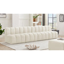 Meridian Arc Cream Velvet 4 pc Modular Sectional IMAGE 2