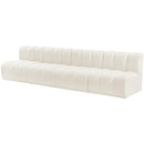 Meridian Arc Cream Velvet 4 pc Modular Sectional IMAGE 6
