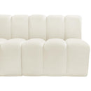 Meridian Arc Cream Velvet 4 pc Modular Sectional IMAGE 8