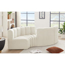 Meridian Arc Cream Velvet 4 pc Modular Sectional IMAGE 2