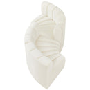 Meridian Arc Cream Velvet 4 pc Modular Sectional IMAGE 3