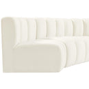 Meridian Arc Cream Velvet 4 pc Modular Sectional IMAGE 6