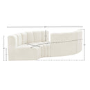 Meridian Arc Cream Velvet 4 pc Modular Sectional IMAGE 7