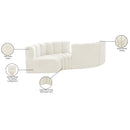 Meridian Arc Cream Velvet 4 pc Modular Sectional IMAGE 8