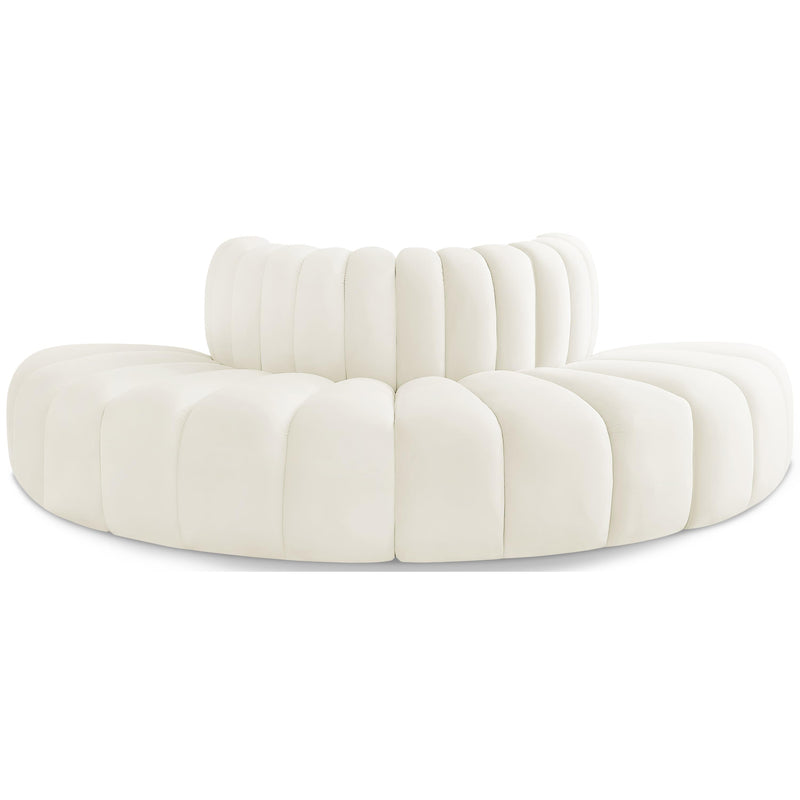 Meridian Arc Cream Velvet 4 pc Modular Sectional IMAGE 1