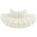 Meridian Arc Cream Velvet 4 pc Modular Sectional IMAGE 4
