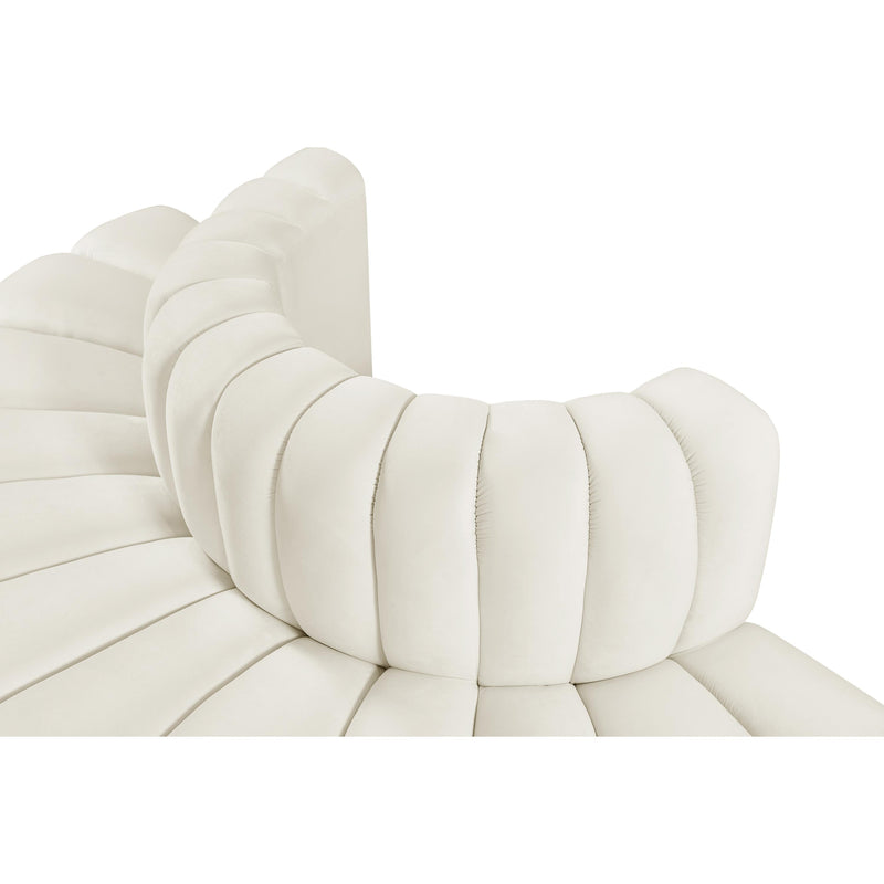 Meridian Arc Cream Velvet 4 pc Modular Sectional IMAGE 7