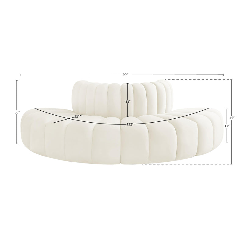 Meridian Arc Cream Velvet 4 pc Modular Sectional IMAGE 8
