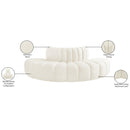 Meridian Arc Cream Velvet 4 pc Modular Sectional IMAGE 9