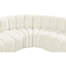 Meridian Arc Cream Velvet 5 pc Modular Sectional IMAGE 10