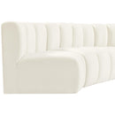 Meridian Arc Cream Velvet 5 pc Modular Sectional IMAGE 11