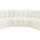 Meridian Arc Cream Velvet 5 pc Modular Sectional IMAGE 13