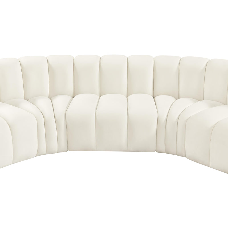 Meridian Arc Cream Velvet 5 pc Modular Sectional IMAGE 13