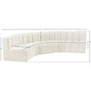 Meridian Arc Cream Velvet 5 pc Modular Sectional IMAGE 14