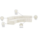 Meridian Arc Cream Velvet 5 pc Modular Sectional IMAGE 15