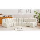 Meridian Arc Cream Velvet 5 pc Modular Sectional IMAGE 2