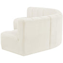 Meridian Arc Cream Velvet 5 pc Modular Sectional IMAGE 7