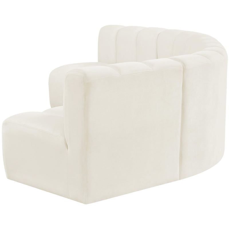 Meridian Arc Cream Velvet 5 pc Modular Sectional IMAGE 7