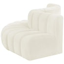 Meridian Arc Cream Velvet 5 pc Modular Sectional IMAGE 7