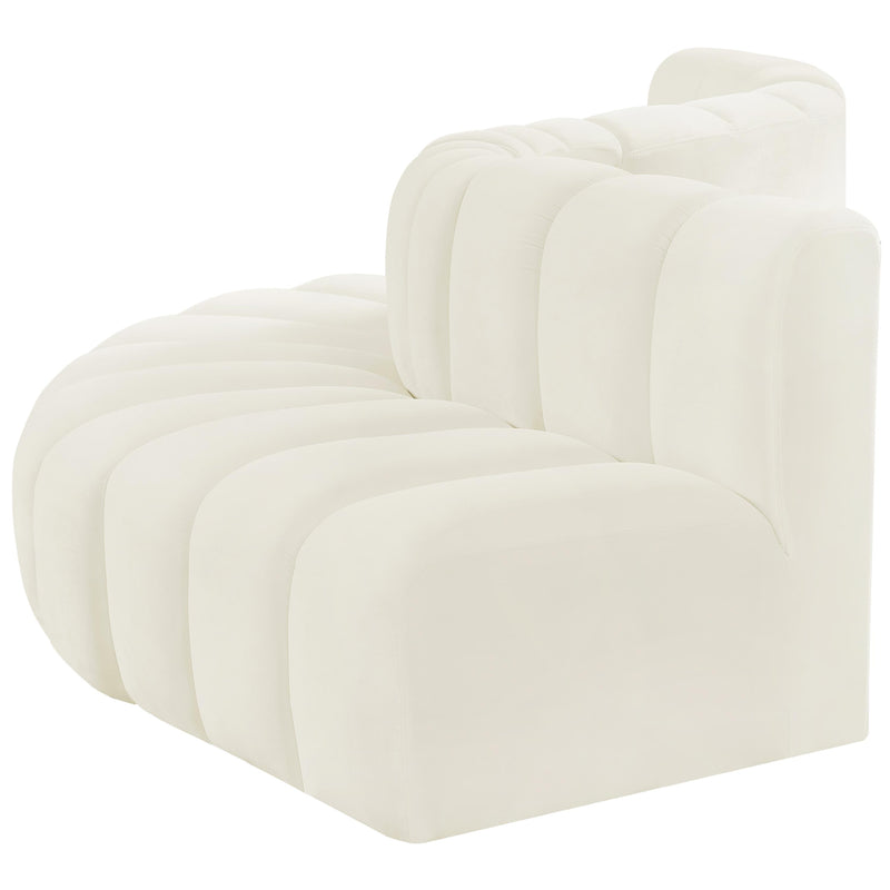 Meridian Arc Cream Velvet 5 pc Modular Sectional IMAGE 7
