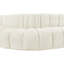 Meridian Arc Cream Velvet 5 pc Modular Sectional IMAGE 9