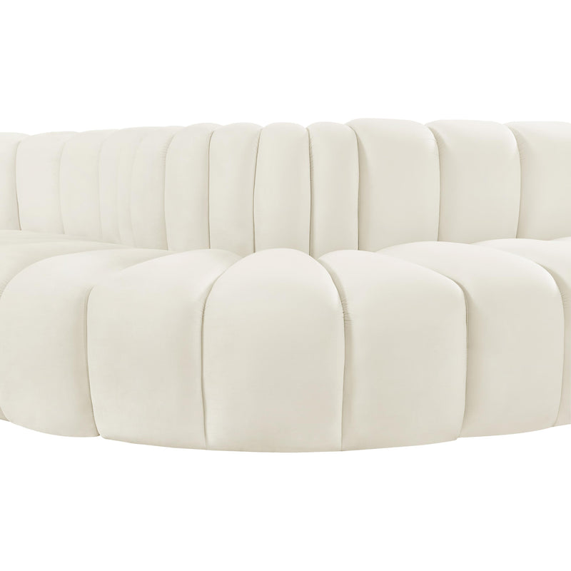 Meridian Arc Cream Velvet 5 pc Modular Sectional IMAGE 9