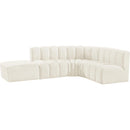 Meridian Arc Cream Velvet 5 pc Modular Sectional IMAGE 10