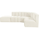 Meridian Arc Cream Velvet 5 pc Modular Sectional IMAGE 11
