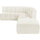 Meridian Arc Cream Velvet 5 pc Modular Sectional IMAGE 12