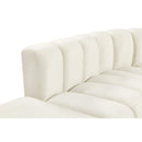 Meridian Arc Cream Velvet 5 pc Modular Sectional IMAGE 13