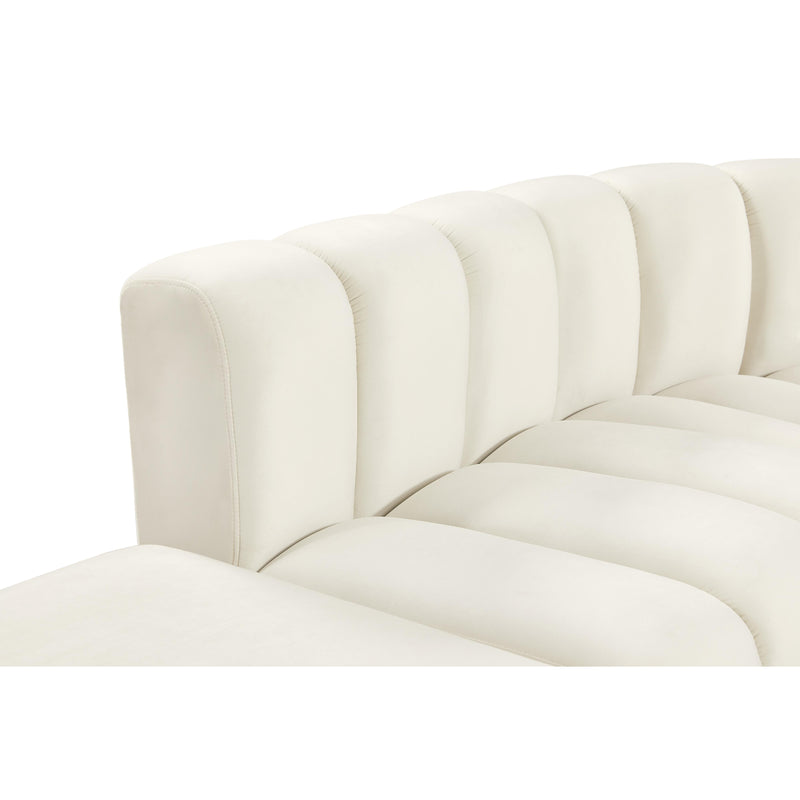 Meridian Arc Cream Velvet 5 pc Modular Sectional IMAGE 13