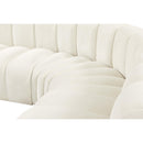 Meridian Arc Cream Velvet 5 pc Modular Sectional IMAGE 14