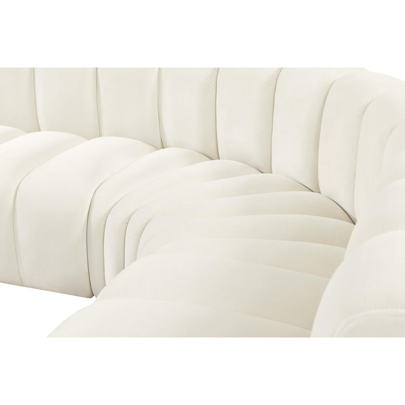 Meridian Arc Cream Velvet 5 pc Modular Sectional IMAGE 14