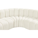 Meridian Arc Cream Velvet 5 pc Modular Sectional IMAGE 15