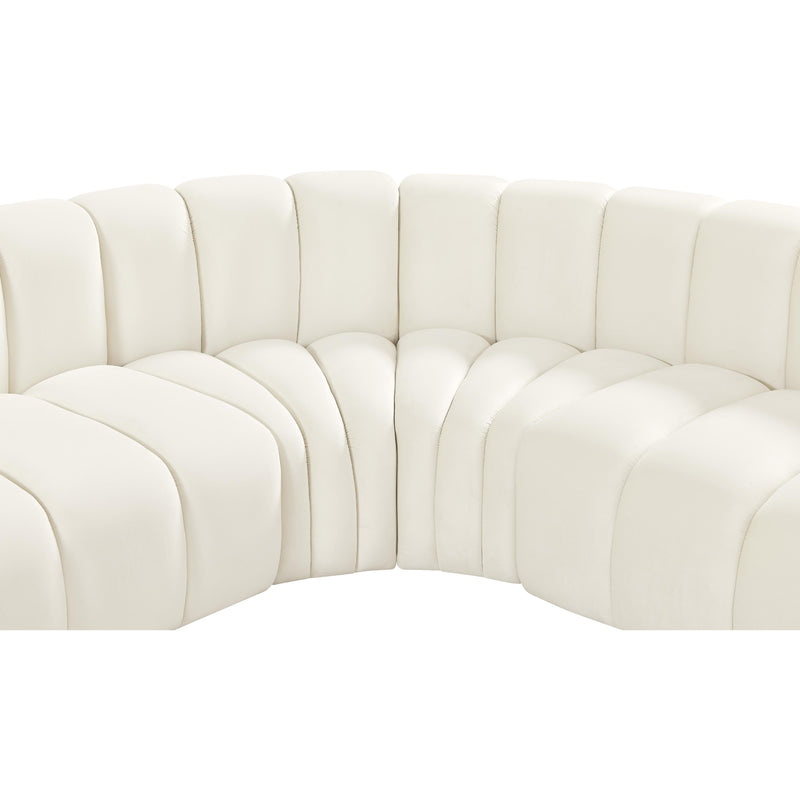 Meridian Arc Cream Velvet 5 pc Modular Sectional IMAGE 15