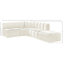 Meridian Arc Cream Velvet 5 pc Modular Sectional IMAGE 16