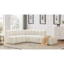 Meridian Arc Cream Velvet 5 pc Modular Sectional IMAGE 2