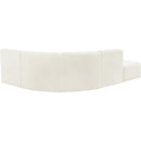 Meridian Arc Cream Velvet 5 pc Modular Sectional IMAGE 5