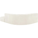 Meridian Arc Cream Velvet 5 pc Modular Sectional IMAGE 6