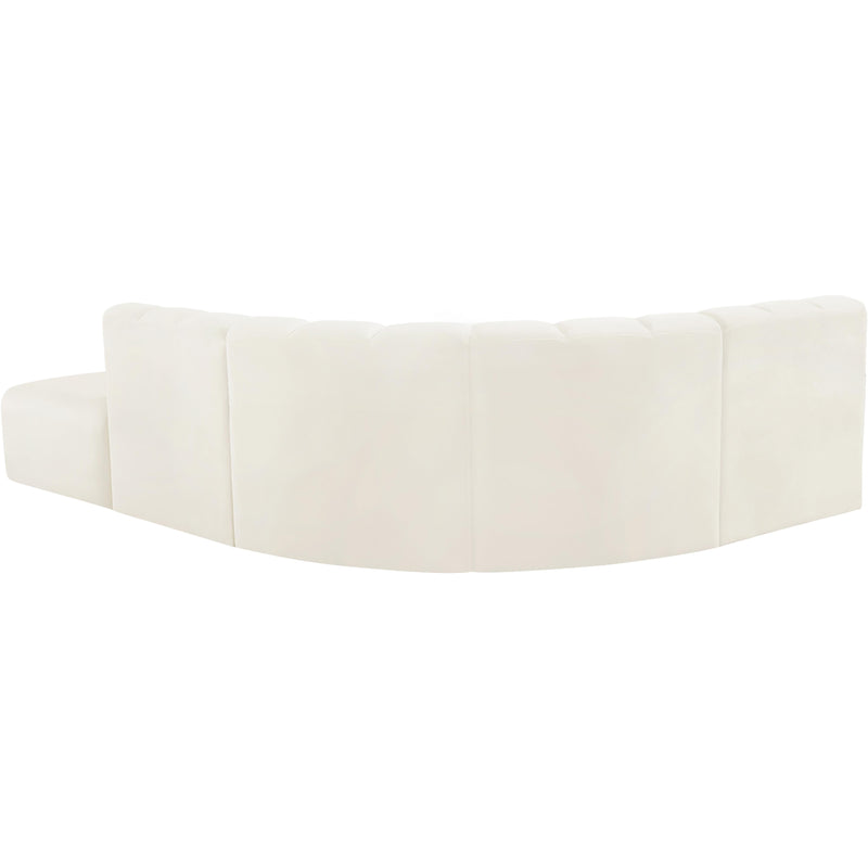 Meridian Arc Cream Velvet 5 pc Modular Sectional IMAGE 6
