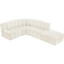 Meridian Arc Cream Velvet 5 pc Modular Sectional IMAGE 7
