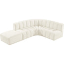 Meridian Arc Cream Velvet 5 pc Modular Sectional IMAGE 8