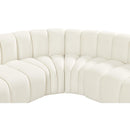 Meridian Arc Cream Velvet 6 pc Modular Sectional IMAGE 10