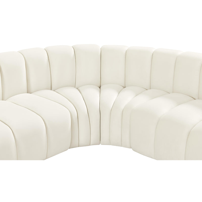 Meridian Arc Cream Velvet 6 pc Modular Sectional IMAGE 10