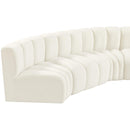 Meridian Arc Cream Velvet 6 pc Modular Sectional IMAGE 12
